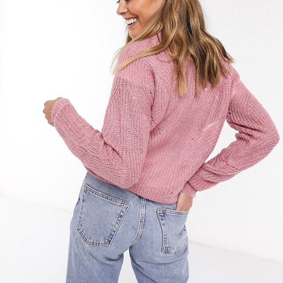 JDY Daisy Polignac High Neck Ladder Knit Sweater - Picture 2 of 5